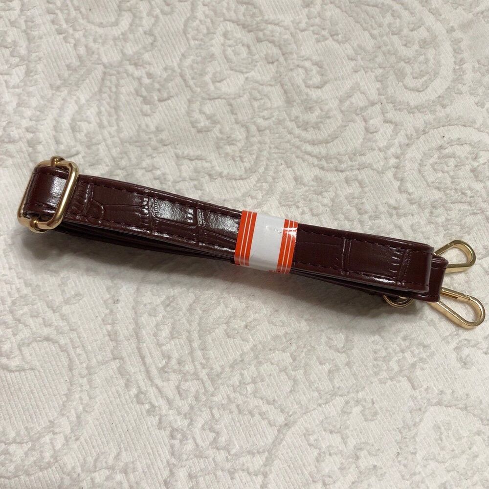 Women’s Crossbody Bag Strap in Dark Brown with Gold Hardware